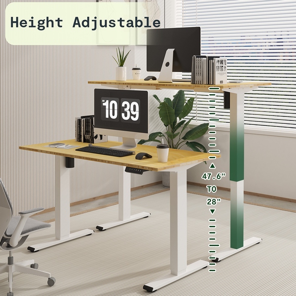 FlexiSpot 100 Bamboo Whole Piece Desktop Ergonomic Electric Home Office Standing Desk Memory Controller